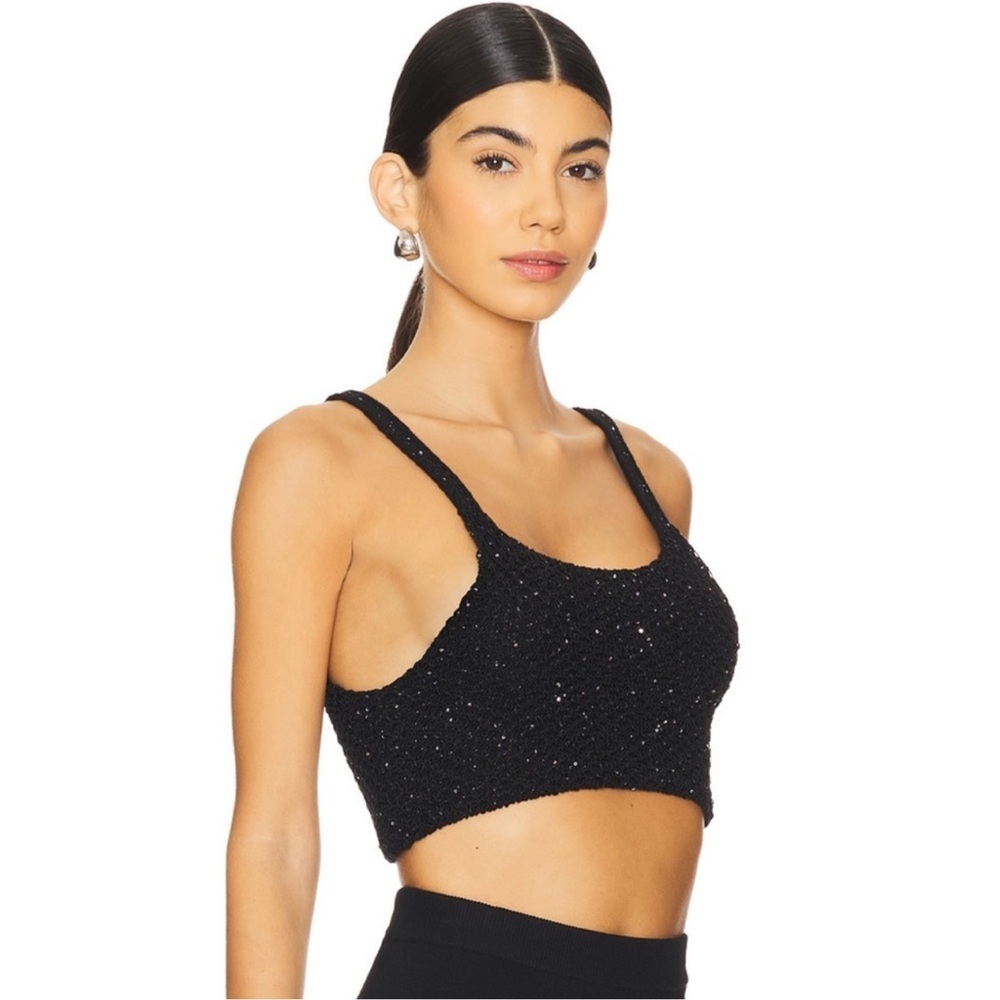 NEW WITH TAGS ASTA RESORT GRACE SEQUINED CROP TOP- BLACK , SIZE S - Picture 7 of 9